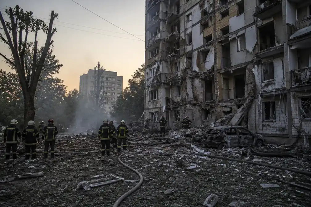 Russische raketaanval op Kyiv doodt één, negen gewond