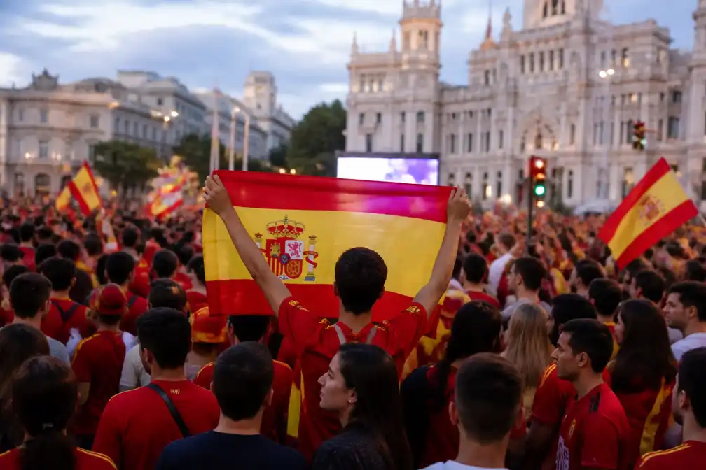 Fans verzamelen zich in Madrileense straten voor WK-finale