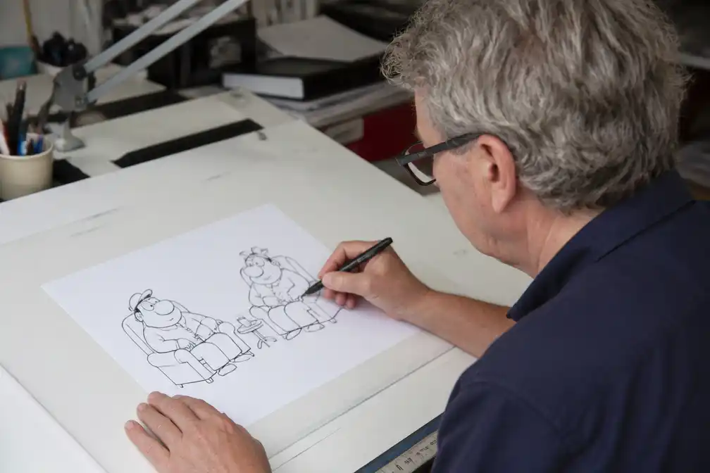 Cartoon 'Toos en Henk' van Paul Kusters verschenen op 20 juli 2026