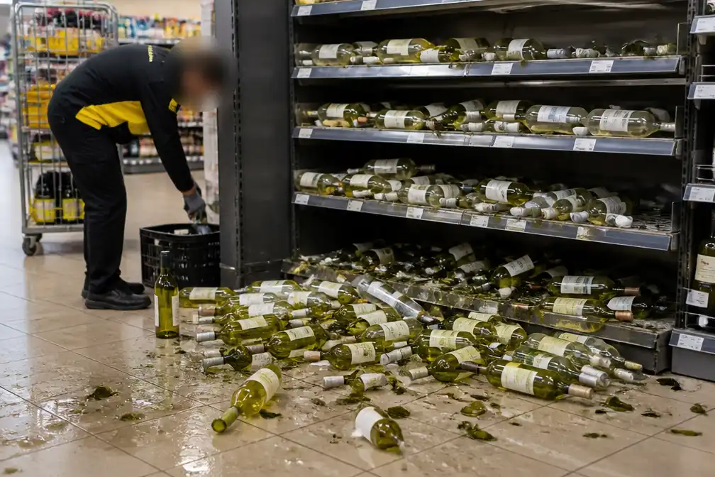 Vakkenvuller Jumbo laat 20 wijnflessen vallen, keten niet blij met video-verspreiding