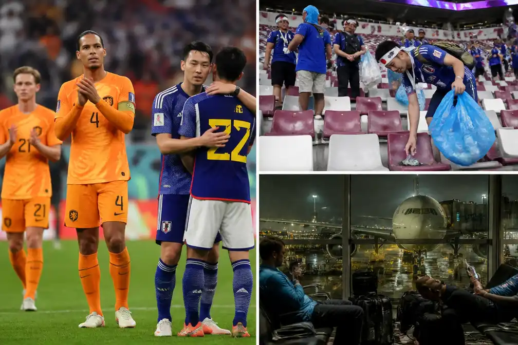 Oranje gelijk tegen Japan; Japanse fans ruimen op, vlucht Uruguay vertraagd