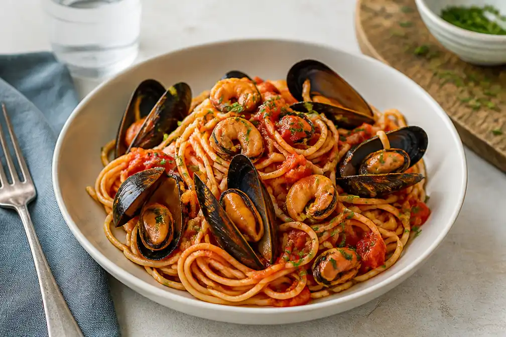 Recept: Spaghetti met mosselen in tomatensaus voor een snelle zomerse maaltijd