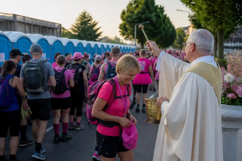 Roze Woensdag op Vierdaagse: Lange wc-rijen en zegeningen voor wandelaars