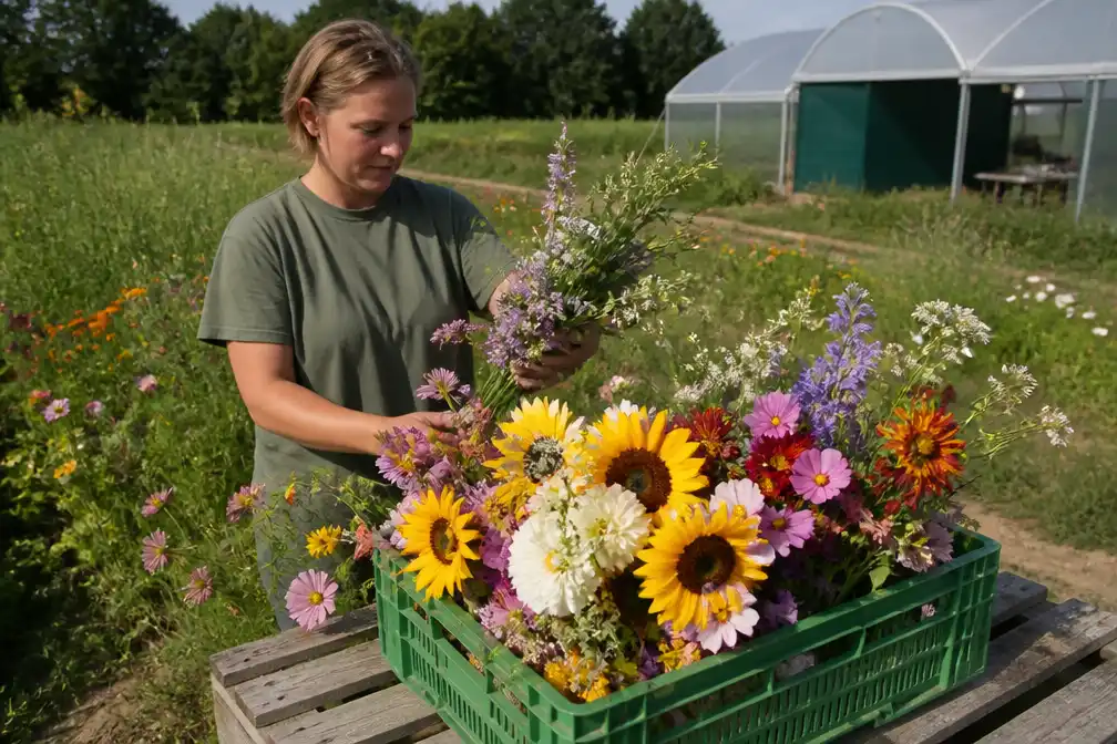Zorgboerderij in Baal schenkt twee wekelijkse pesticidenvrije bloemen aan zes woonzorgcentra
