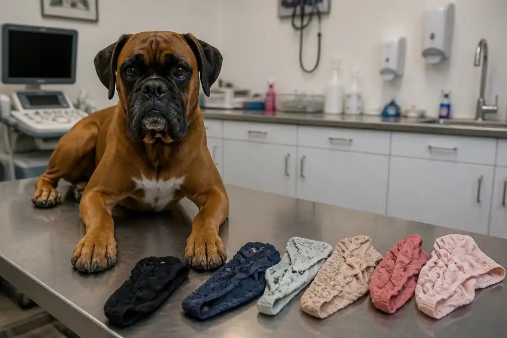 Boxer braakt zes damesslips uit bij dierenkliniek in Nunspeet
