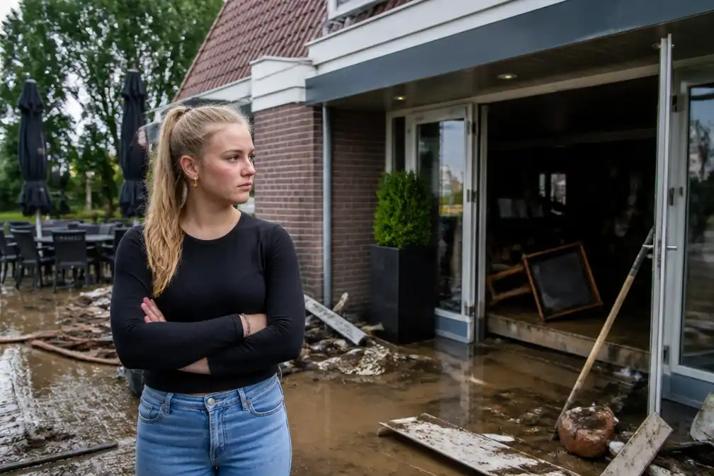 Twentse studente Dieke Bos (20) verliest twee bijbanen door overstroming en brand