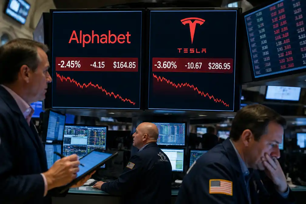 Alphabet en Tesla dalen op Wall Street na resultaten, olie duurder