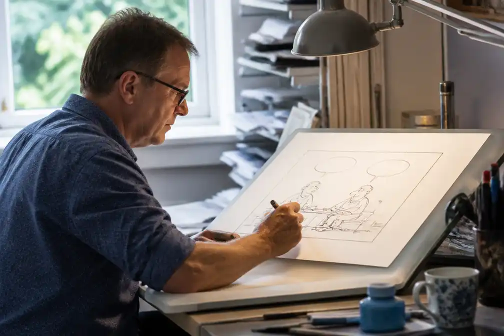 Cartoonist Paul Kusters publiceert Toos en Henk op 24 juli