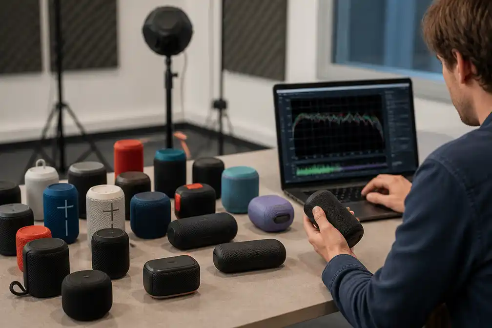Consumentenbond test 150 compacte bluetoothspeakers op geluid, accu en stevigheid