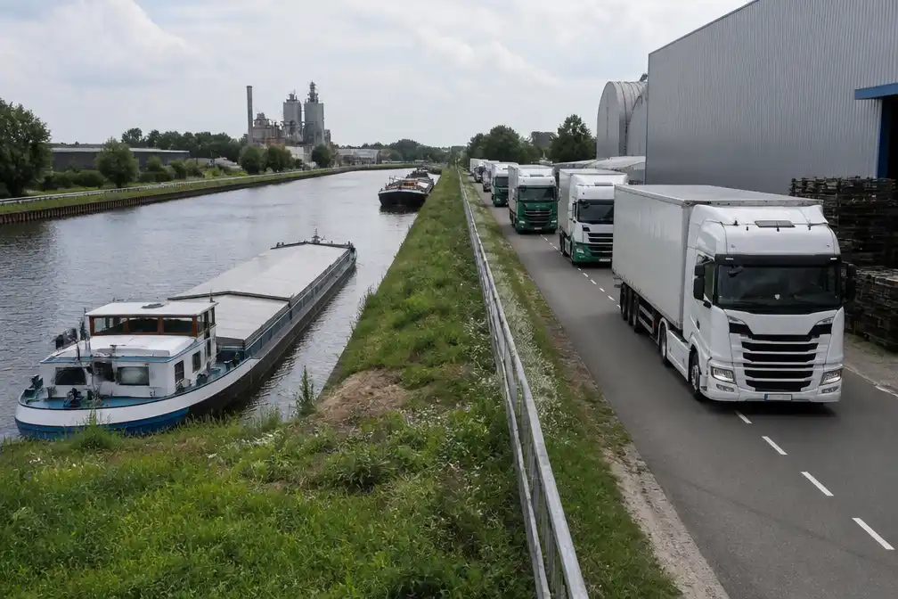 Sluiting Twentekanaal dwingt bedrijven tot overschakeling van schepen op vrachtwagens, kosten rijzen de pan uit