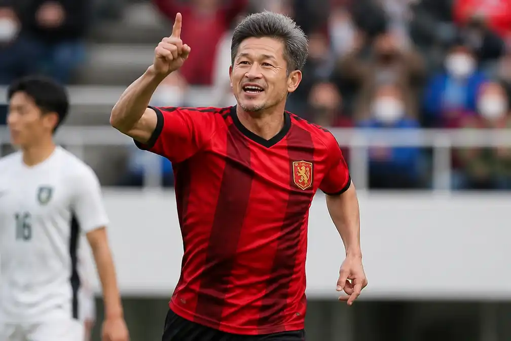 Kazuyoshi Miura (59) scoort na vier seizoenen weer voor Fukushima United