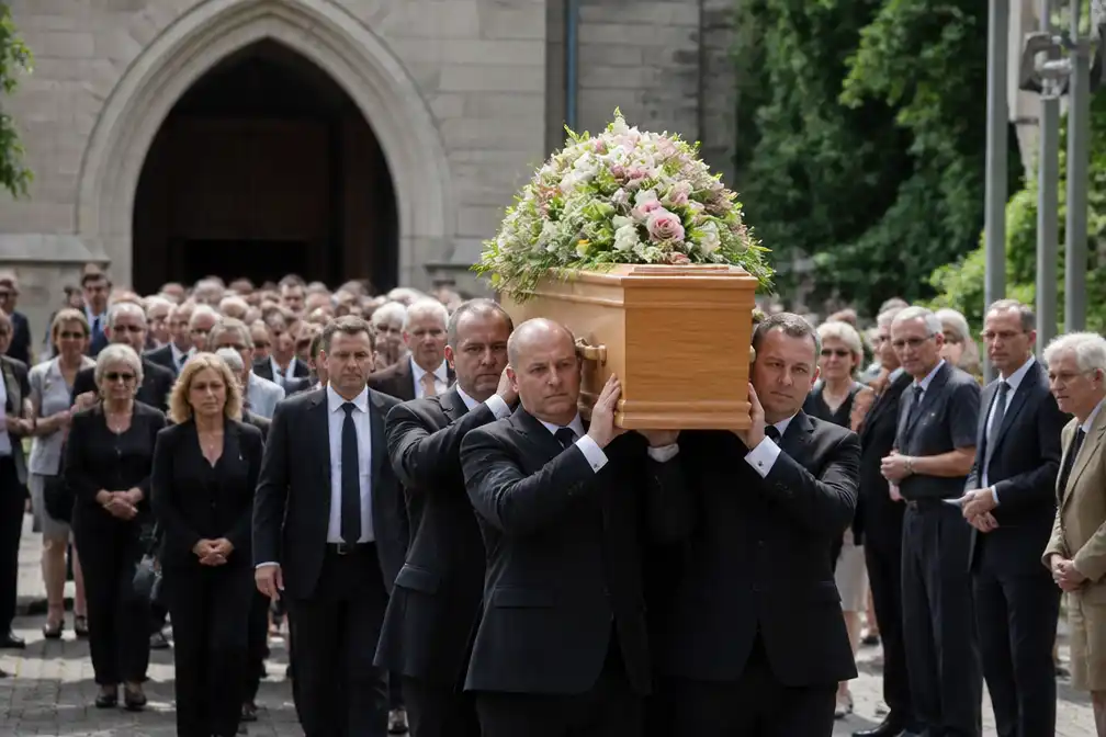 Robert Lindsay en Neil Pearson bij honderden aanwezigen op begrafenis Dame Penelope Keith