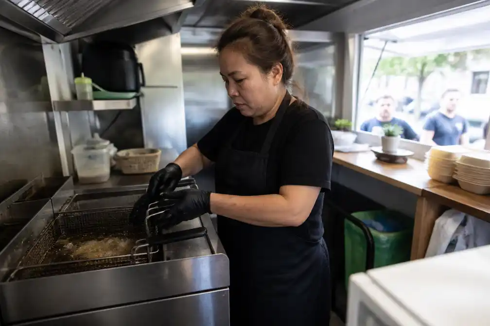 Eigenaresse foodtruck geschud, hete olie spat; roept op tot excuses