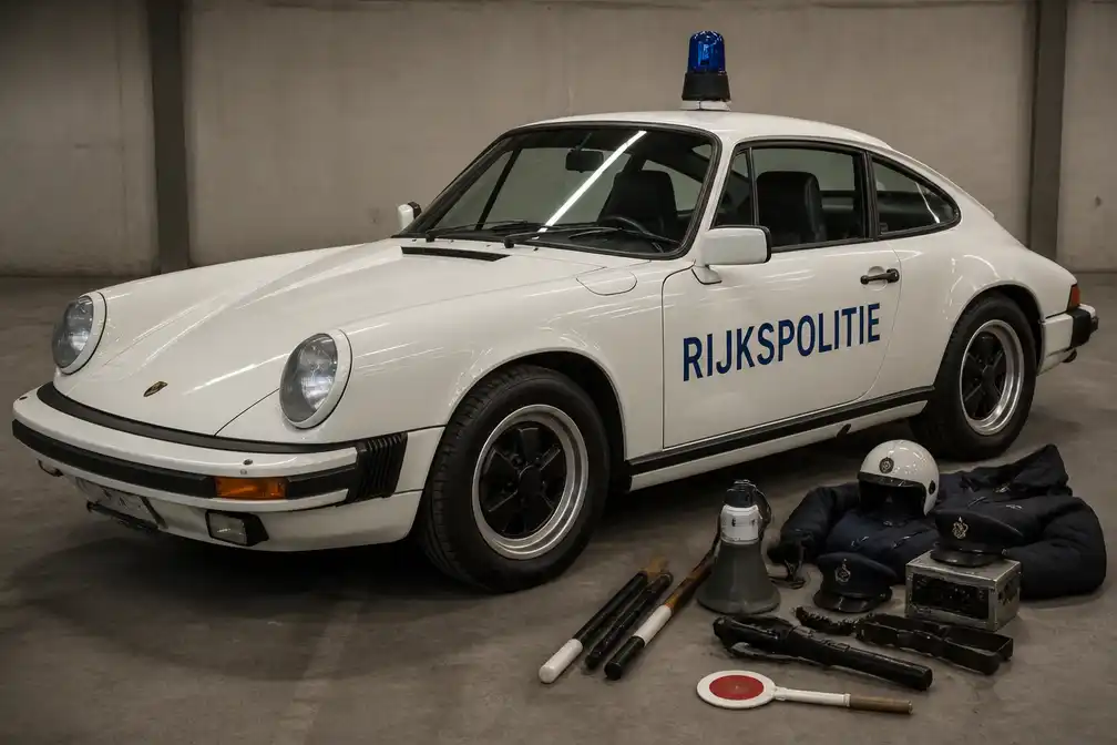 Unieke voormalige politie-Porsche 911 met volledige originele uitrusting geveild in VS