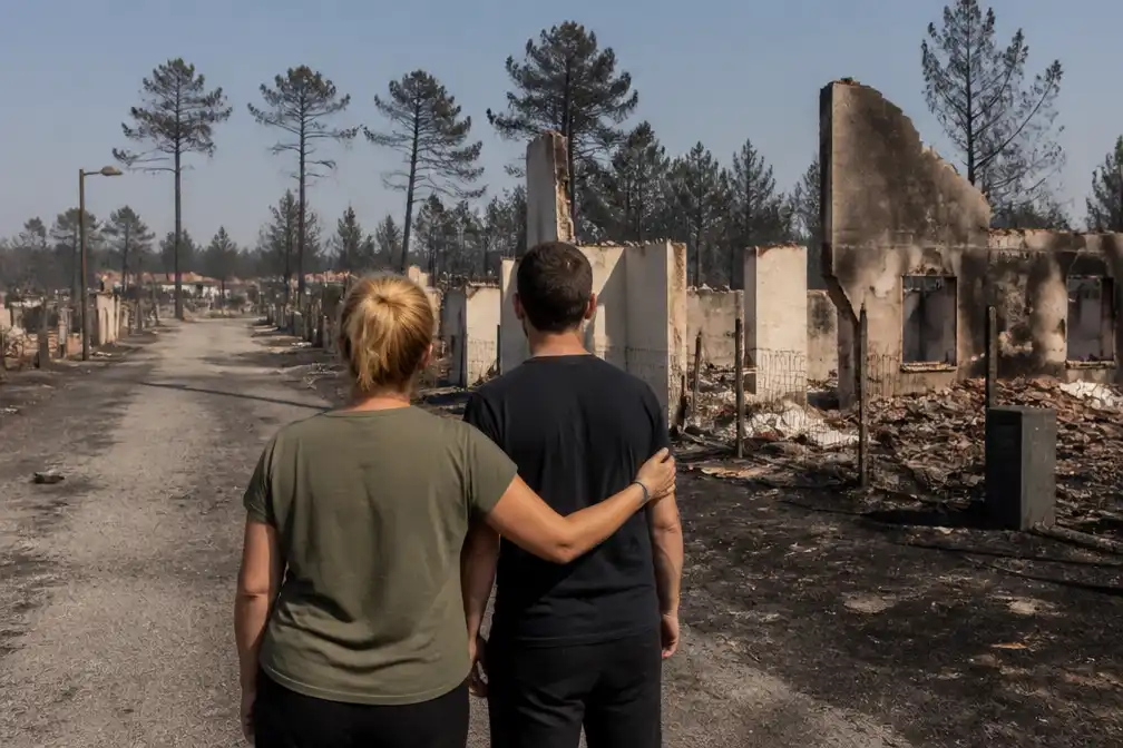Franse bosbrand legt Biscarrosse in as, inwoners keren terug naar verwoesting