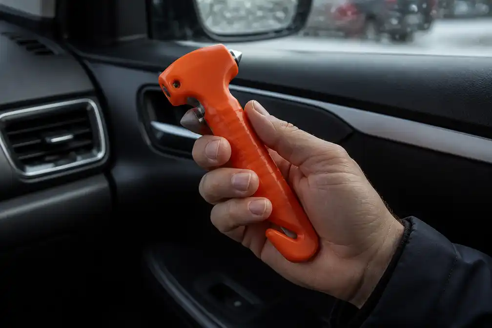 Lezer vraagt waarom veiligheidshamer niet verplicht is in auto