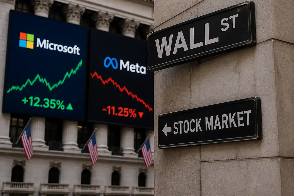 Microsoft stijgt op Wall Street door AI-cloudvraag; Meta verliest na cijfers