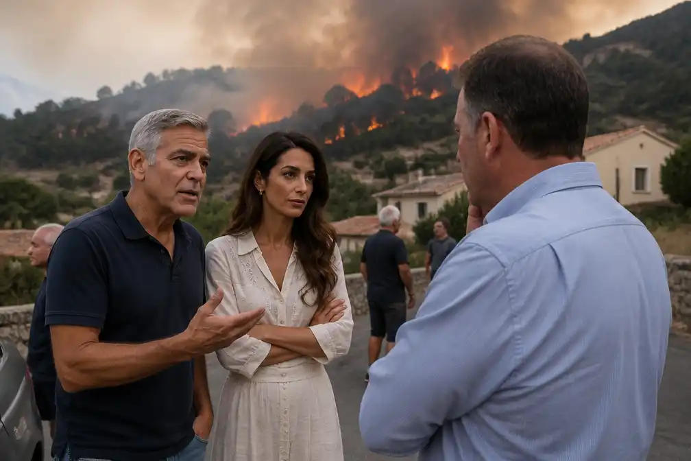 George Clooney vlucht voor bosbrand in Frankrijk, biedt hulp aan bij wederopbouw